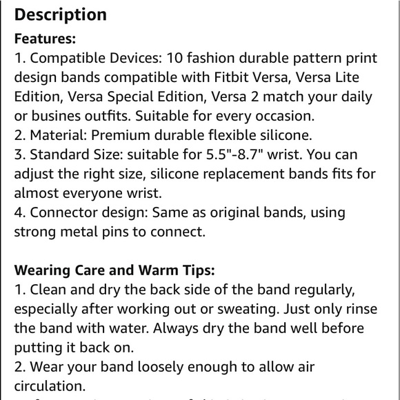 🆕Replacement Silicone Watch Band for FitBit Versa NWOT: Animal Print - Picture 4 of 9